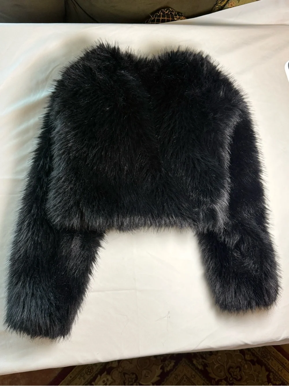 Black Faux Fur Kids Jacket